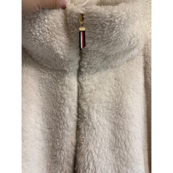 Tommy Hilfiger Women's Size L White Sherpa Half Zip Pullover Jacket Y2K Gorpcore - Picture 4 of 10